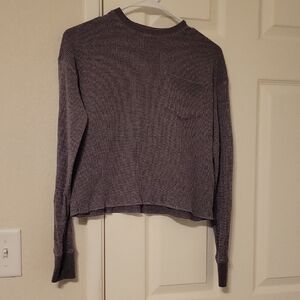 Women's Gray Thermal Crop Top